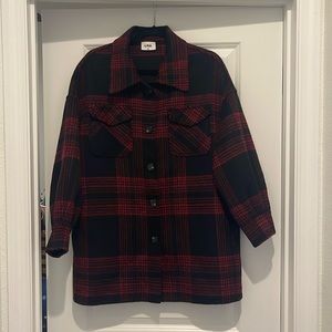 LNA brand woman’s flannel shacket, size XS/S
